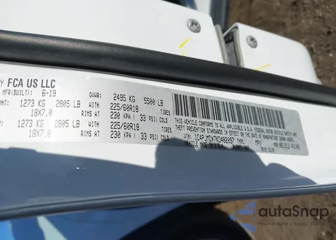 2019 Jeep Cherokee Limited 4X4 z USA, uszkodzony, nr VIN 1C4PJMDX7KD482097